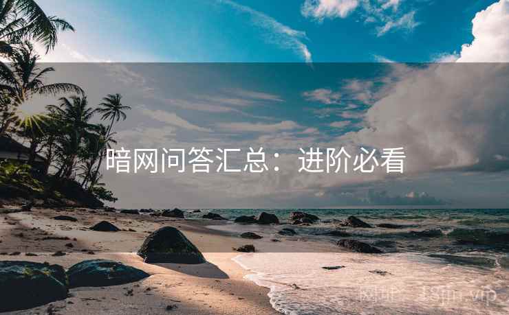 暗网问答汇总:进阶必看
